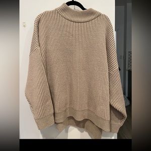 Topshop beige mock neck sweater
